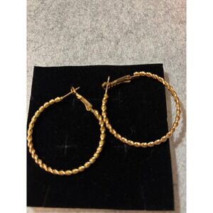 Earrings Goldtoned Twisted Rope